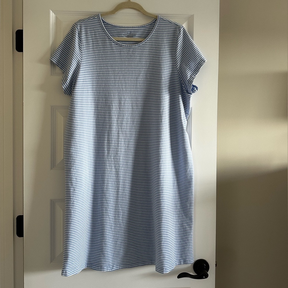 Vineyard Vines Light Blue Striped T-shirt Dress